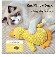 Bestseller : Jouet pour chat en peluche canard couineur avec herbe à chat, résistant à la mastication, apaisant, pour usage intérieur