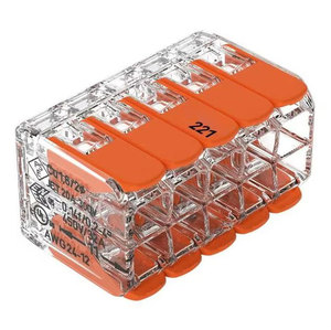 ขั้วต่อแบบเปิดเดี่ยว รุ่น 221-420 สำหรับเชื่อมต่อสายไฟขนาด 12-24 AWG สีส้มใส แบบ SMT จากผู้ผลิต - Product Image 1