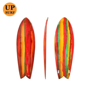 Prancha de surf colorida personalizada retrô peixe, prancha de surf com corda de surf para venda
