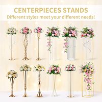 Tischplatte Gold Metall Hochzeit Blume Trompete Vase Tisch dekorative Herzstück künstliche Blumen arrangements für Home Decoration
