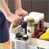Chariot organisateur ménager à 3 niveaux DIY Pegboard Metal Utility Storage Cart Rolling Kitchen Rack