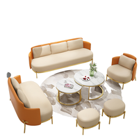 Ensemble de canapé de bureau de luxe et table basse, canapé sectionnel au design moderne pour hôpital, hôtel, hall, villa, réception VIP, entreprise et salon