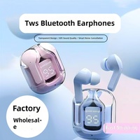 Earbud TWS ANC 5.4 In-Ear dengan Casing Pengisian Daya PCABS Transparan, Layar Baterai Digital, Tipe-C, Tahan Air