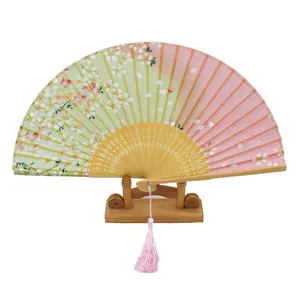 Auviderin High Quality Silk Hand Fan for Business Gift Folding Fan for Birthday Party Gift Travel Souvenir