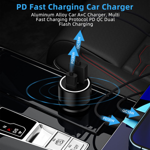 Cargador de Coche IBD Wholesale Mini PD30W con Doble <span class=keywords><strong>USB</strong></span> Tipo <span class=keywords><strong>C</strong></span> QC <span class=keywords><strong>18W</strong></span> PD3.0 30W PPS de Aleación de Aluminio Metálico, Carga Rápida para Teléfono Móvil - Product Image 2