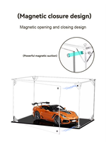 Étui de protection en acrylique transparent pour figurines d'action, vente en gros, avec porte avant magnétique, dos miroir, étui de protection en acrylique