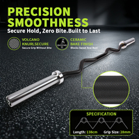 Barre EZ Curl HUISHENG 138 cm, barre de musculation robuste pour l'entraînement des bras, des biceps, des triceps et des exercices du haut du corps