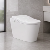 WC intelligent blanc en céramique avec bidet électrique, siège chauffant, chasse d'eau automatique, couvercle et télécommande
