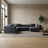 Canapé de salon de haute qualité en tissu, mobilier moderne, canapé d'angle de luxe en forme de L pour hall d'hôtel et villa