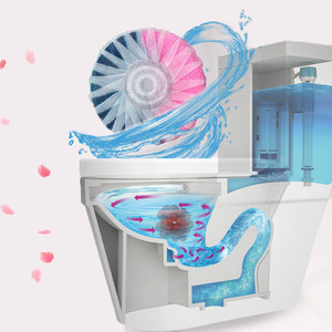 Bloque Limpiador de Inodoro Ecológico con Aroma a Rosa, Tableta Limpiadora de Inodoro con Burbujas Rosas y Azules - Product Image 3