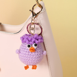 Cute Crocheted Knit Knitting Amigurumi Crochet Keychain Handmade Farm Animals Chick Chicken <b>Key</b> Chains Bag <b>Purse</b> Charm Pendant - Product Image 5