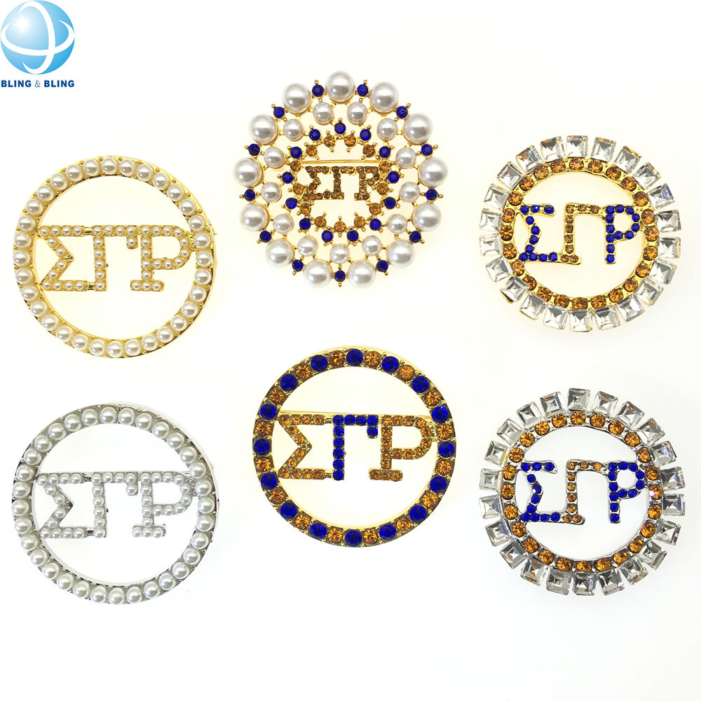 CENWA Sorority Brooch Pin - Pearl & Alloy Sisterhood Jewelry Gift For Graduation