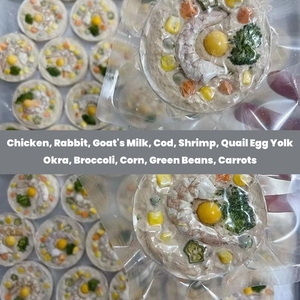 Fabrik Großhandel Haustier Gefrier getrocknete Snacks Kaninchen Pizza Leckereien Ziegenmilch Obst Meeres früchte Paste tchen Für Katzen Hunde Fett Haar Kiemen - Product Image 2