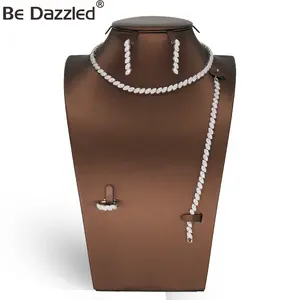 Bedazzled Свадебные украшения ожерелье серьги с цирконием, ювелирное изделие, набор, хорошее Классический Модный свадебный комплект ювелирных изделий