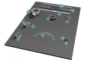 Tablero de espuma XPS certificado CUPC 800X900 <span class=keywords><strong>Plato</strong></span> de <span class=keywords><strong>ducha</strong></span> con drenaje lineal de 20mm de espesor con arandela de <span class=keywords><strong>goma</strong></span> - Product Image 2