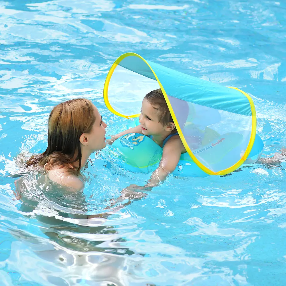 SWIMBOBO, лидер продаж, Надувные Плавающие, сертификация, надувные плавательные кольца для малышей, плавательные кольца для бассейна с навесом от солнца