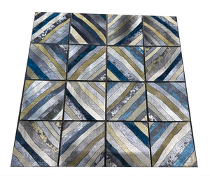 Venta caliente DIY Impreso Aluminio Metal Mosaico Superficie cepillada Parque cultural Arte Decoración de la pared Almenado Patrón de pared Azulejos - Product Image 5