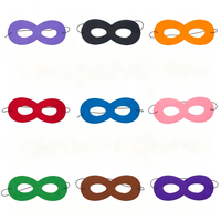 Masque oculaire demi-cercle uni et lumineux avec cordon élastique, idéal pour le carnaval, les anniversaires et le cosplay