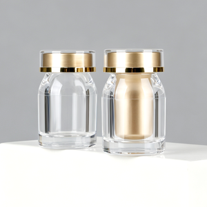 25ml Double Layer Golden PS Plastic <b>Bottle</b> Capsule Container <b>Bottles</b> - Product Image 1