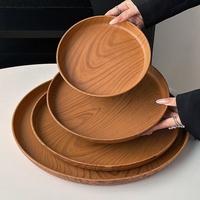 Assiette en plastique multifonctionnelle de style Japandi, motif géométrique, 4 tailles, légère et empilable, pour table basse ou mariage, vente en gros