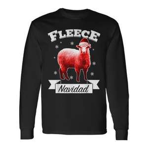 T-shirt à manches longues en polaire Navidad Christmas Sheep Lamb Pun - Product Image 1