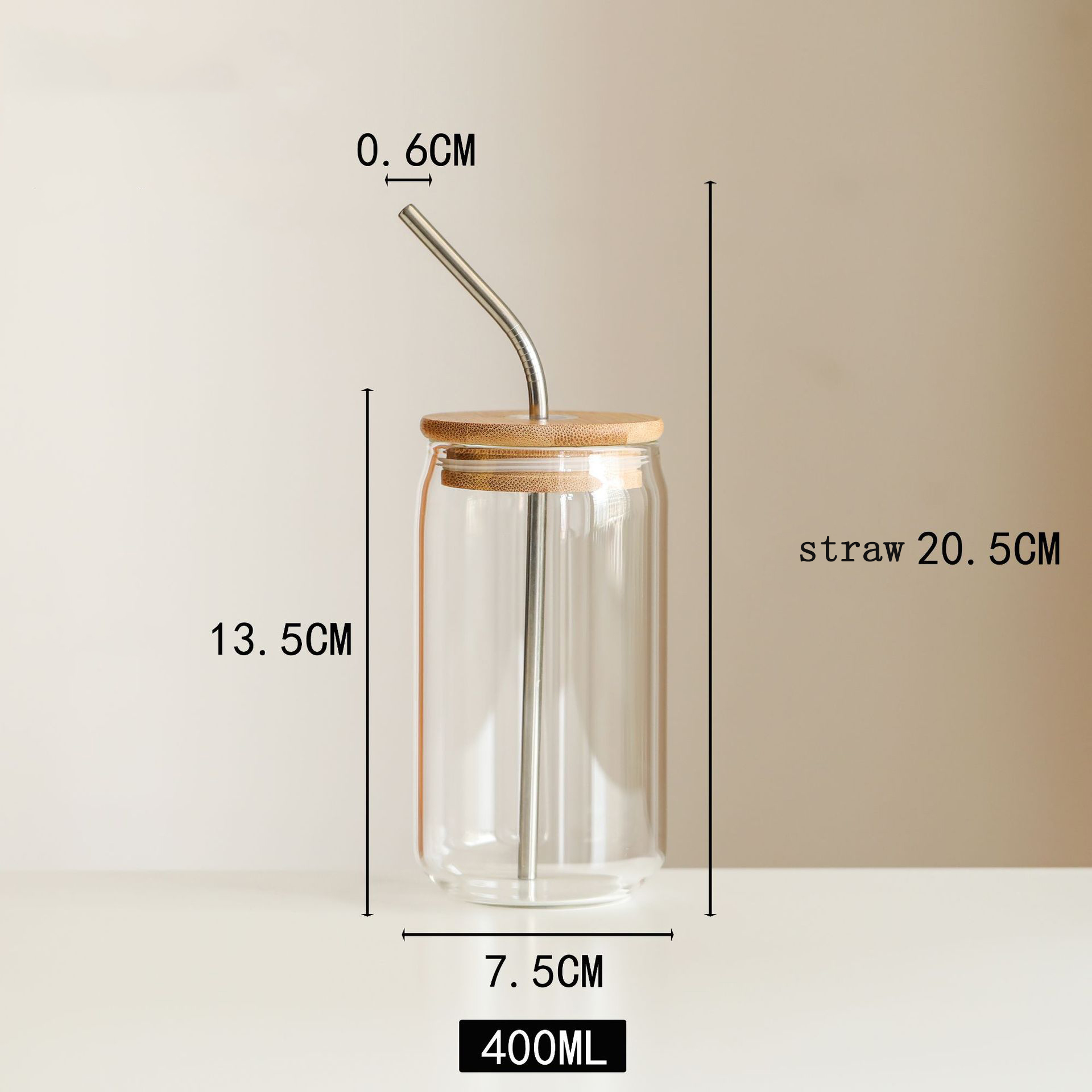 Bamboo Lid Glas Trinkbecher mit Strohhalm - Fr Getrnke & Wein