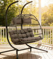 Fauteuil suspendu en rotin tressé en forme de nid d'oiseau pour balcon, chaise de détente individuelle, panier suspendu