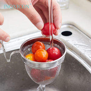 Gaas Zeef <span class=keywords><strong>Pasta</strong></span> Mand Roestvrijstalen Handvat Vaatwasser Veilig Oven Veilig Noodle Zeef Gootsteen Food Grade Afvoer - Product Image 1