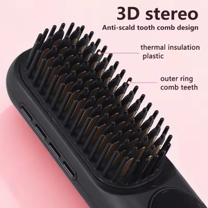 Lisseur de cheveux <span class=keywords><strong>sans</strong></span> <span class=keywords><strong>fil</strong></span> 3 en 1 avec chauffage MCH, batterie 5000 mAh, fer à lisser <span class=keywords><strong>plat</strong></span> rechargeable pour voyage, fer à boucler <span class=keywords><strong>sans</strong></span> <span class=keywords><strong>fil</strong></span>, brosse lissante - Product Image 2