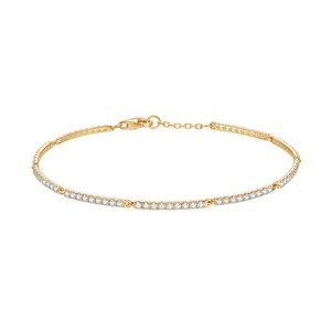 Bracciale <span class=keywords><strong>Tennis</strong></span> SGARIT Personalizzabile con Diamanti IGI Coltivati in Laboratorio, Placcato Oro 18K, con Pavé, Delicato, da Donna, per Uso Quotidiano, Idea Regalo - Product Image 1