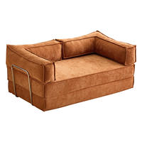 Sofá Cama Moderno de Franela, Compresible, Desmontable y Lavable para Sala de Estar, Apartamentos Pequeños y Alquileres, Tamaños Individual/Doble