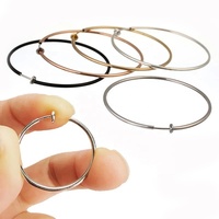 Boucles d'oreilles créoles en cuivre sans perçage, fausses boucles d'oreilles non percées pour femmes et hommes, créoles factices multi-tailles de 11 mm à 60 mm