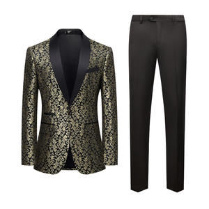 Jaket Tuxedo motif bunga 2 potong, jaket kerah Lapel motif bunga, jaket Blazer untuk makan malam, Prom, pernikahan - Product Image 3