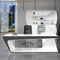 Bureau de direction de style italien, table d'ordinateur pour manager, mobilier de bureau moderne de luxe, bureau de direction en forme de L pour PDG