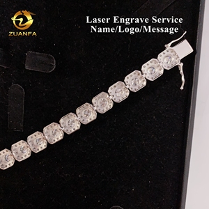 Tijdloze stijl 10mm Halo Ice <span class=keywords><strong>Cube</strong></span> Design Moissanite armband Infinity Cuban Link ketting Moissanite Cuban Link armband - Product Image 6