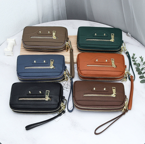 กระเป๋าคลัทช์หนังวัวแท้แบบฟูลเกรนสำหรับผู้หญิง กระเป๋าถือหนังแท้หลากสีสันพร้อมสายคล้องมือ - Product Image 1