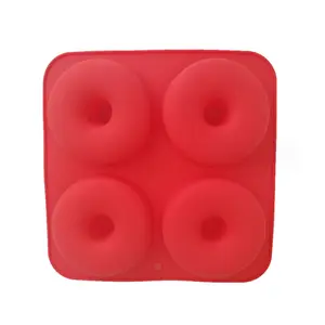 High Quality Kitchen Baking Food Grade Silicone 4 Holes Donuts DIY Baking Silicone Mold