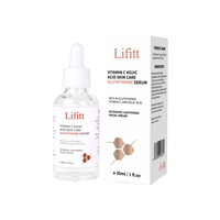Serum Wajah Perawatan Kulit Anti Penuaan Vitamin C E Asam Hialuronat Pencerah Kustomisasi OEM, Serum Wajah Kolagen Peptida Asam Kojic