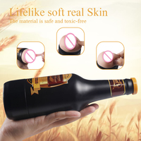 Gelances Masturbation Cup, masturbateur manuel étanche, jouet sexuel pour hommes, facile à nettoyer, en forme de bouteille de bière.
