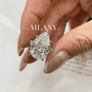 IGI-Zertifizierter 1-10 Karat Labor-Diamant Birnenförmiger PT950 Platin Luxus-<span class=keywords><strong>Ring</strong></span> mit Eingefügten Diamanten für Hochzeit und Verlobung - Product Image 6