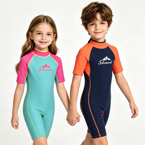 SBART Lightweight 2mm Neoprene Short Sleeve <b>Wetsuit</b> One-Piece Back Zip Waterproof for <b>Children</b> - Product Image 4