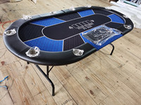 Table de jeu de Poker Texas hol'em pliante avec Rail rembourré 10 joueurs Table de Poker Texas 94x47 pouces