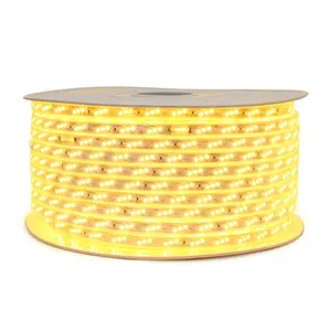 High Lumen AC 220V Voltage LED Strip 2700K IP65 Waterproof SMD2835 Camber 120 180LED 2 Rows 3 Rows 100M