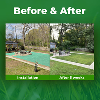 Growtrax Tapis d'herbe verte biodégradable 50 pieds carrés à pose rapide pour pelouses, zones d'aboiement pour chiens, ombrage, pots de fleurs et jardinières