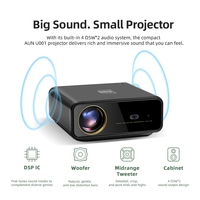 Projecteur Mini Portable AUN U001 4K de Haute Qualité avec Mise au Point Manuelle, 18000 Lumens, Télécommande, Projecteur Numérique LED HD