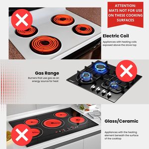 Tapis de cuisson en silicone écologiques pour plaques à induction, épaisseur 0,7 mm, forme carrée/ronde, outils de pâtisserie pour cuisine domestique, cuisinière magnétique - Product Image 2