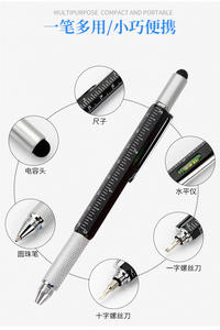 Bolígrafo Multifunción de Metal con Cuatro Funciones: Pantalla Táctil, Destornillador, Nivel, Regla Giratoria y Bolígrafo - Product Image 2
