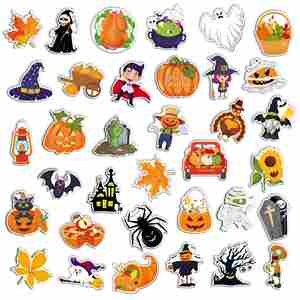 Décorations de fête d'Halloween : Citrouilles, feuilles d'érable, aimants souples pour réfrigérateur sur le thème d'Halloween et de l'automne - Product Image 1