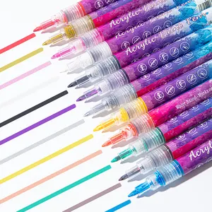 ZRKGEL-bolígrafos acrílicos para uñas, rotuladores de arte al agua, pintura, grafiti, 12 colores, al por mayor