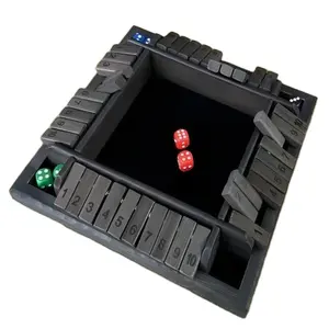 ผู้เล่น 2-4 คนปิดเกมลูกเต๋ากล่องโต๊ะไม้เกมคณิตศาสตร์พร้อมลูกเต๋า 8 ลูกปิดเกมกระดานกล่องในกล่องฝาพับ